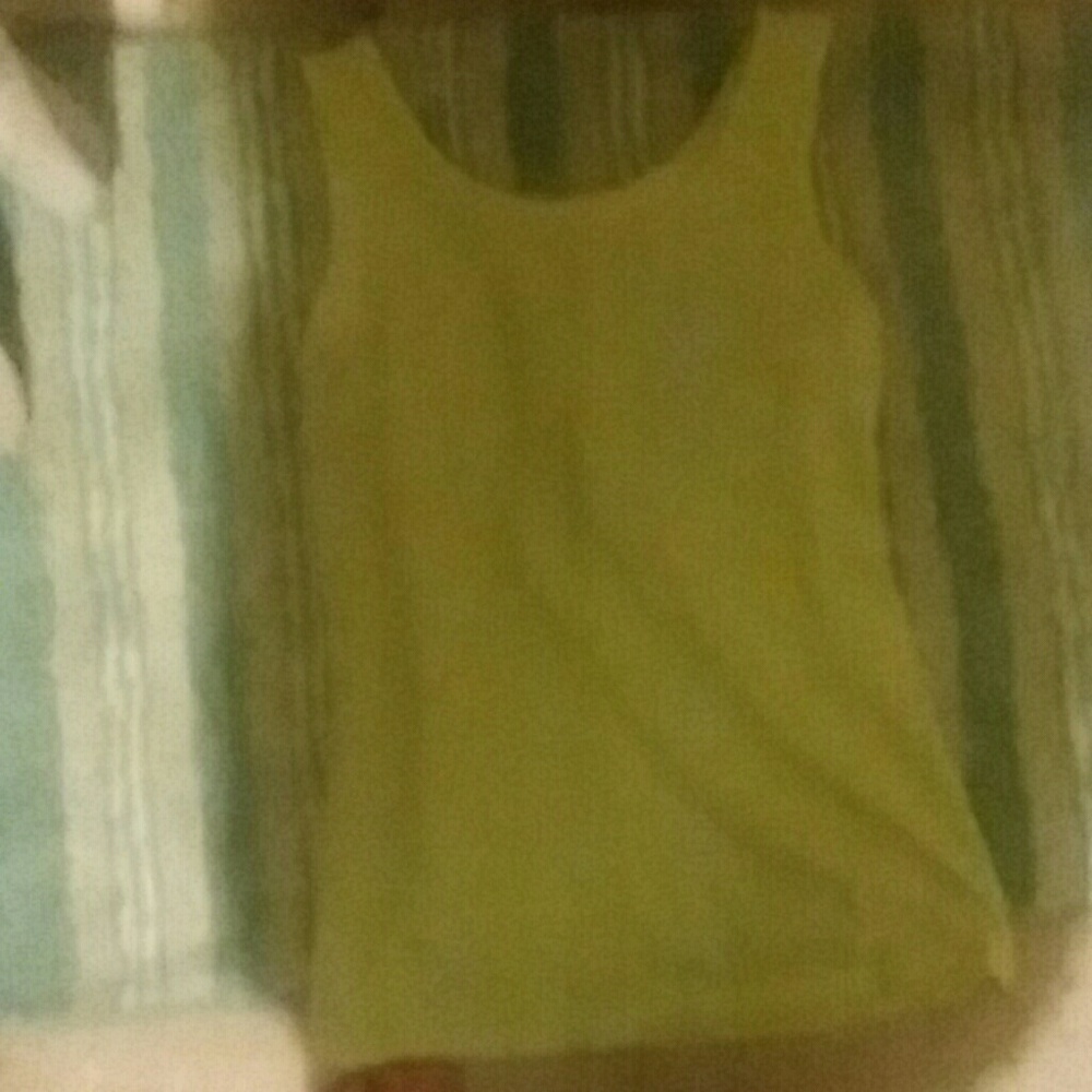 Lime green built in bra tank top